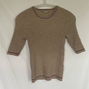 Everlane Ribbed Merino Wool Tee in Oatmeal
